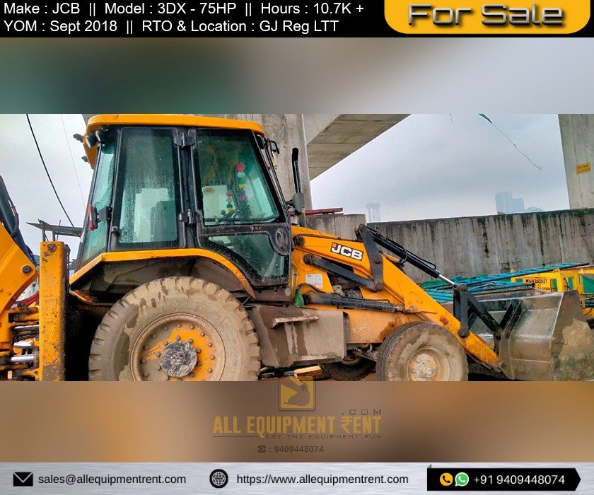 Used JCB Backhoe loader 3DX 75HP BS III GJ Registered LTT Available for Sale